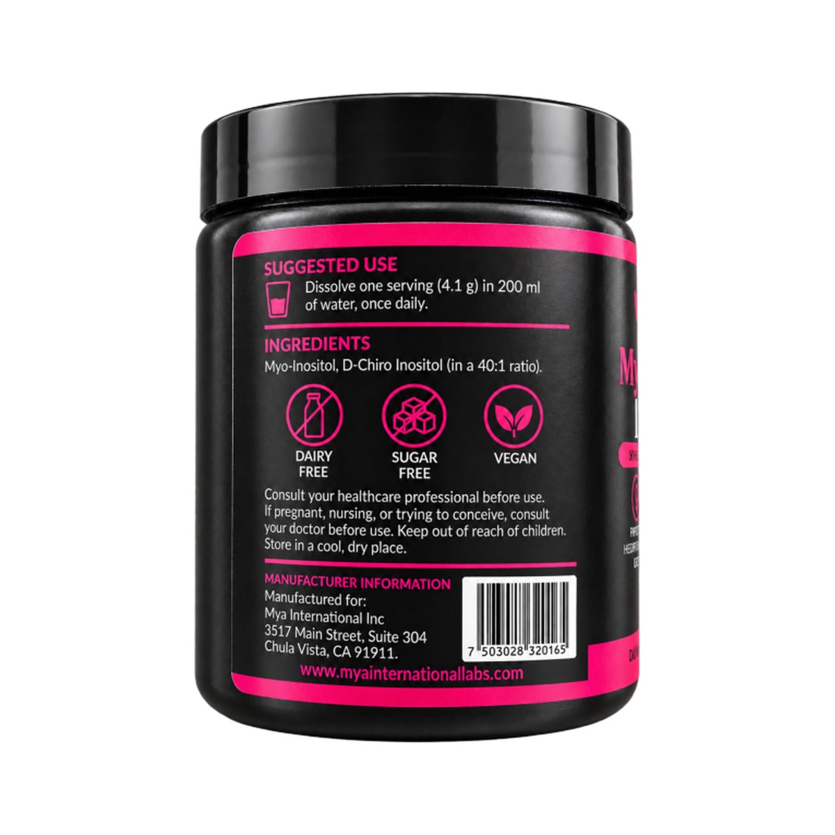 Myo & D-Chiro Inositol No. 679 – MYA International dietary supplement, suggested use
